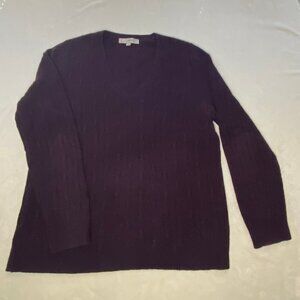 Loft V-Neck Sweater Dark Cranberry